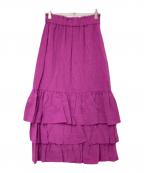 Diagramダイアグラム）の古着「ティアードスリットスカート」｜ピンク