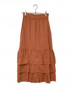 Diagramダイアグラム）の古着「ティアードスリットスカート」｜オレンジ