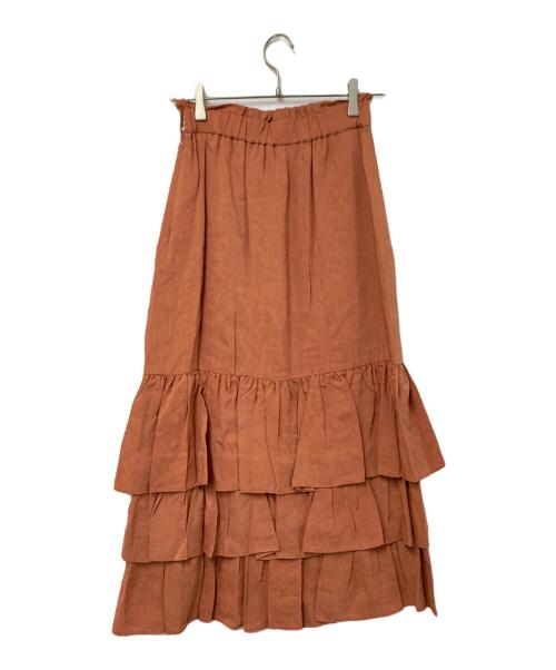 Diagram（ダイアグラム）Diagram (ダイアグラム) ティアードスリットスカート オレンジ サイズ:36 未使用品の古着・服飾アイテム