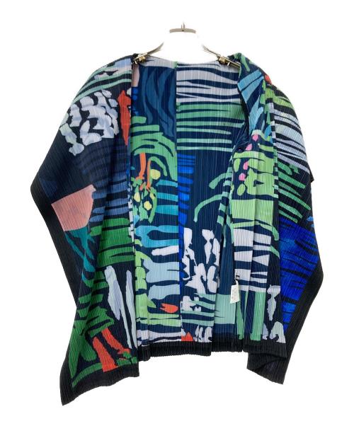 Bell Chu very（ベルチュベリー）Bell Chu very (ベルチュベリー) 総柄プリーツジャケット マルチカラー サイズ:M-Lの古着・服飾アイテム