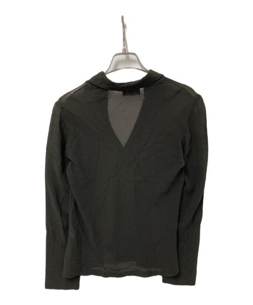 GUCCI（グッチ）GUCCI (グッチ) レーヨンシルクブラウス チャコールグレー サイズ:40の古着・服飾アイテム