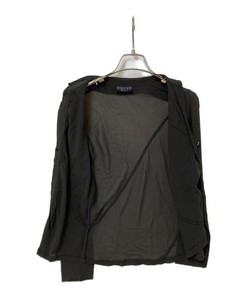 GUCCI（グッチ）GUCCI (グッチ) レーヨンシルクブラウス チャコールグレー サイズ:40の古着・服飾アイテム