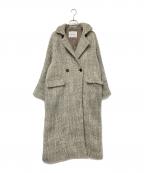 Mila Owenミラオーウェン）の古着「ヘリンボーン柄ストラップダブルコート」｜アイボリー×ホワイト