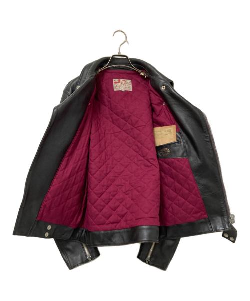 ADDICT CLOTHES（アディクト クローズ）ADDICT CLOTHES (アディクト クローズ) ダブルライダースレザージャケット ブラック サイズ:40の古着・服飾アイテム