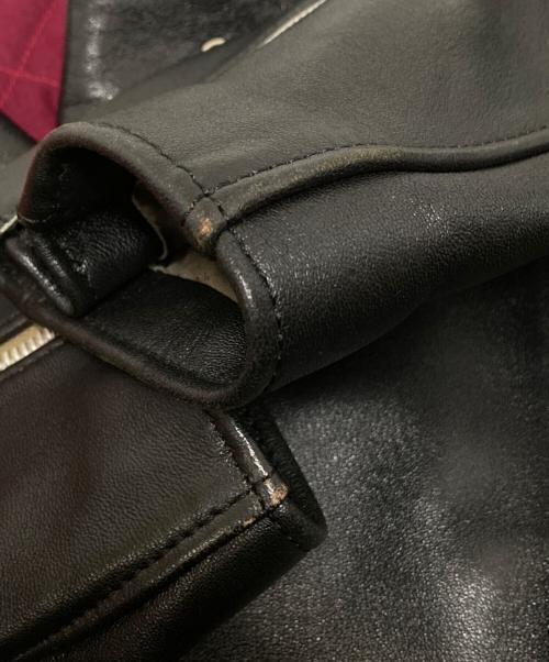 ADDICT CLOTHES（アディクト クローズ）ADDICT CLOTHES (アディクト クローズ) ダブルライダースレザージャケット ブラック サイズ:40の古着・服飾アイテム