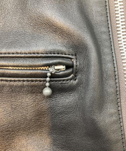 ADDICT CLOTHES（アディクト クローズ）ADDICT CLOTHES (アディクト クローズ) ダブルライダースレザージャケット ブラック サイズ:40の古着・服飾アイテム