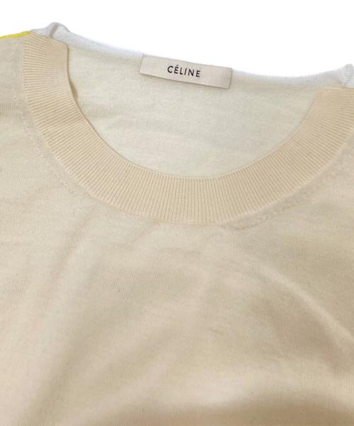 CELINE（セリーヌ）CELINE (セリーヌ) デザインニット ホワイト サイズ:Lの古着・服飾アイテム