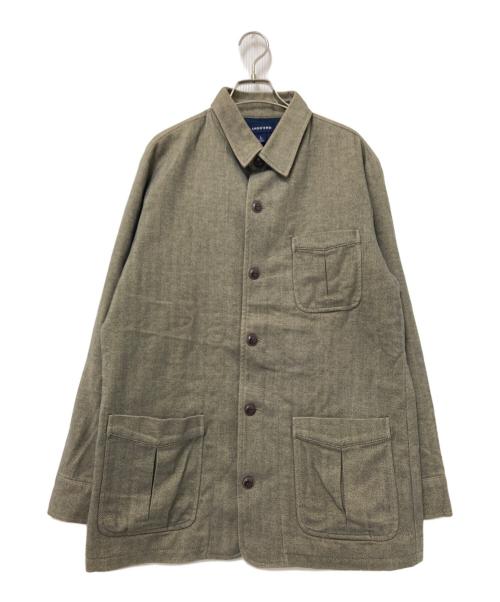 LAND'S END（ランズエンド）LAND'S END (ランズエンド) ヘリンボーンジャケット ベージュ サイズ:Lの古着・服飾アイテム