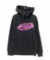 X-GIRL（エックスガール）の古着「TRIBAL OVAL LOGO SWEAT HOODIE」｜ブラック