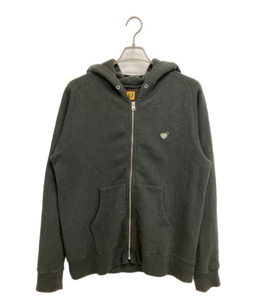 HUMAN MADE（ヒューマンメイド）HUMAN MADE (ヒューマンメイド) バックロゴジップパーカー グレー サイズ:Lの古着・服飾アイテム