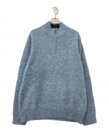 L.L.Bean（エルエルビーン）の古着「エルボーパッチ付ハーフジップウールニット」｜ブルー