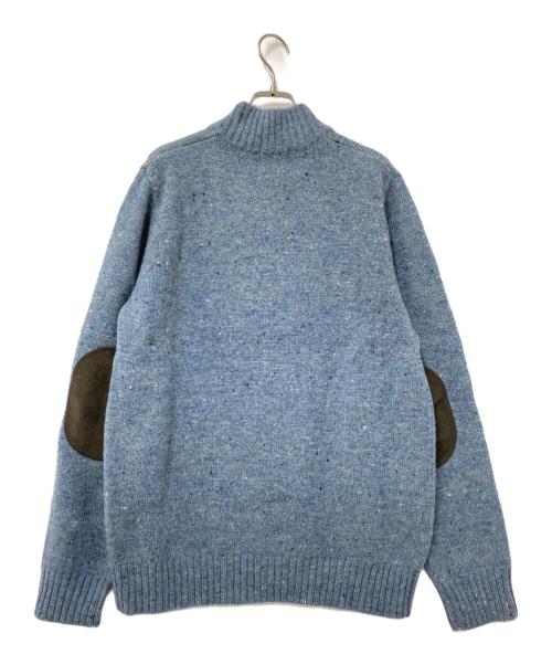 L.L.Bean（エルエルビーン）L.L.Bean (エルエルビーン) エルボーパッチ付ハーフジップウールニット ブルー サイズ:Mの古着・服飾アイテム