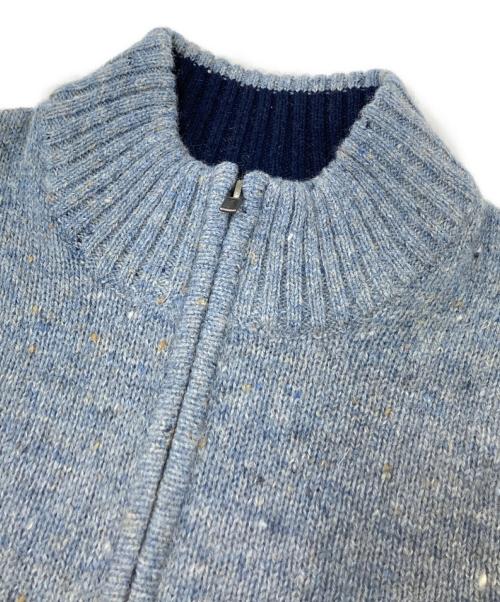 L.L.Bean（エルエルビーン）L.L.Bean (エルエルビーン) エルボーパッチ付ハーフジップウールニット ブルー サイズ:Mの古着・服飾アイテム