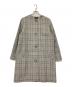 A.P.C.（アーペーセー）の古着「チェックノーカラーコート」｜ホワイト×ブラック