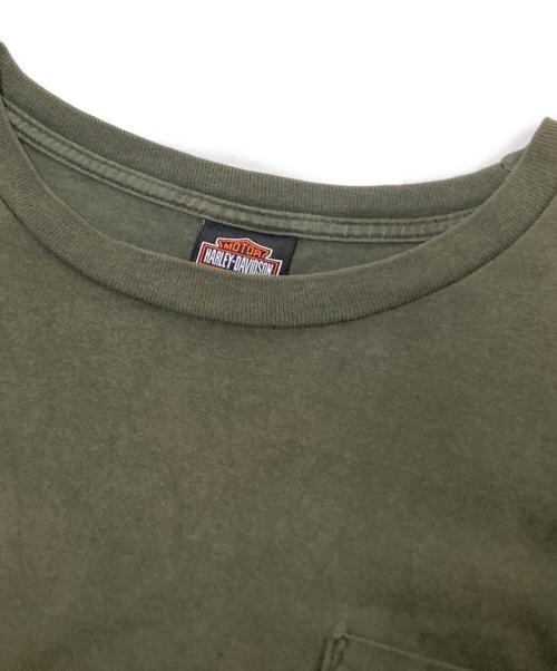 HARLEY-DAVIDSON（ハーレーダビッドソン）HARLEY-DAVIDSON (ハーレーダビッドソン) ロングスリーブカットソー グリーン サイズ:Lの古着・服飾アイテム
