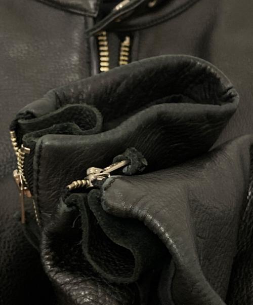 OUTLAW（アウトロー）OUTLAW (アウトロー) シングルレザージャケット ブラック サイズ:52の古着・服飾アイテム