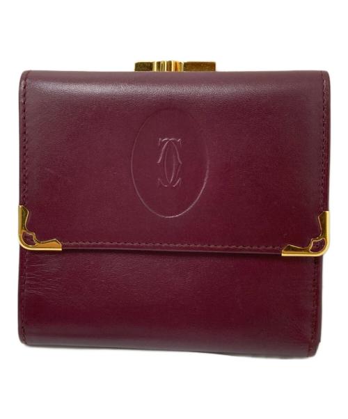 Cartier（カルティエ）Cartier (カルティエ) マストラインがま口二つ折り財布 ボルドー サイズ:下記参照の古着・服飾アイテム