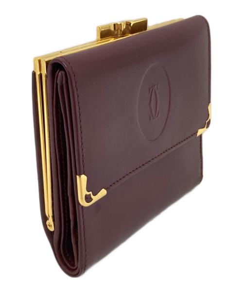 Cartier（カルティエ）Cartier (カルティエ) マストラインがま口二つ折り財布 ボルドー サイズ:下記参照の古着・服飾アイテム