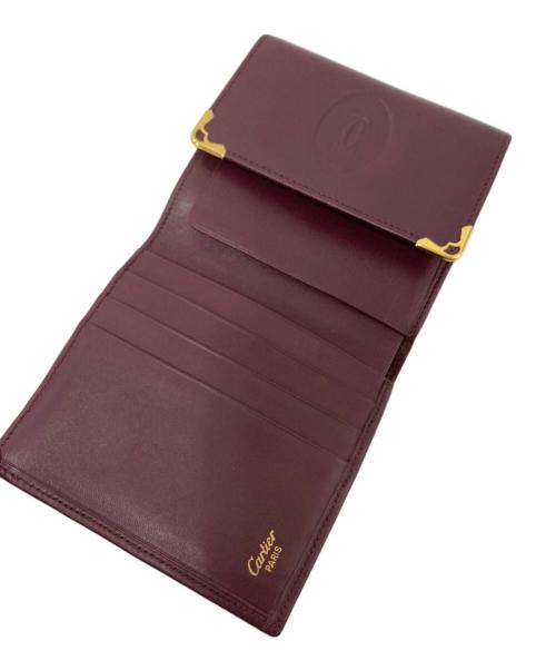 Cartier（カルティエ）Cartier (カルティエ) マストラインがま口二つ折り財布 ボルドー サイズ:下記参照の古着・服飾アイテム