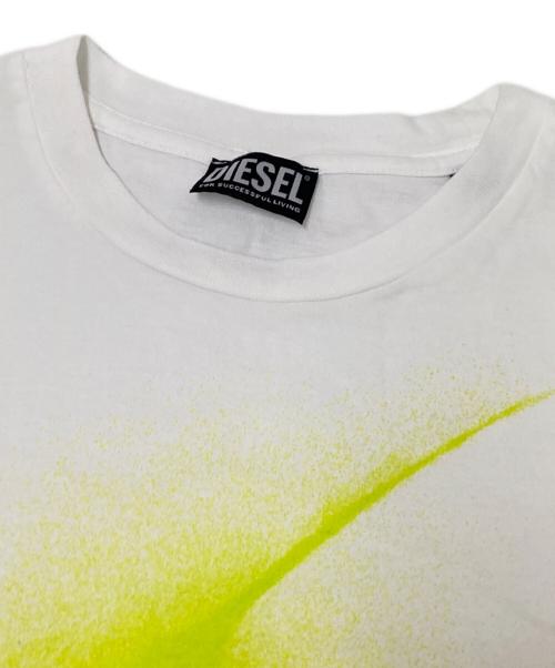 DIESEL（ディーゼル）DIESEL (ディーゼル) プリントカットソー ホワイト サイズ:Mの古着・服飾アイテム