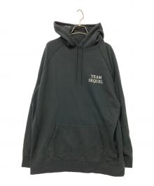 SEQUEL（シークエル）の古着「ラグランプルオーバーパーカー」｜ブラック×ホワイト