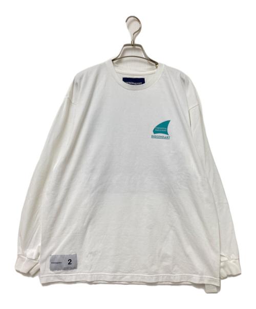 DESCENDANT（ディセンダント）DESCENDANT (ディセンダント) Fit out LS ホワイト×グリーン サイズ:2の古着・服飾アイテム