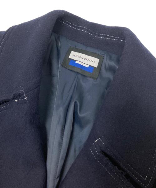 MAISON SPECIAL（メゾンスペシャル）MAISON SPECIAL (メゾンスペシャル) SUPER140Sウールカットオフステッチダブルオーバーコート ネイビー サイズ:01の古着・服飾アイテム