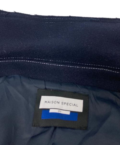 MAISON SPECIAL（メゾンスペシャル）MAISON SPECIAL (メゾンスペシャル) SUPER140Sウールカットオフステッチダブルオーバーコート ネイビー サイズ:01の古着・服飾アイテム