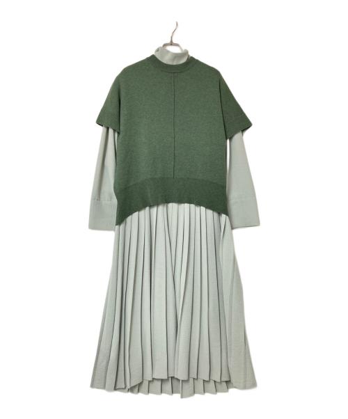 STYLE MIXER（スタイルミキサー）STYLE MIXER (スタイルミキサー) 2ピースベストレイヤードワンピース グリーン サイズ:Sの古着・服飾アイテム