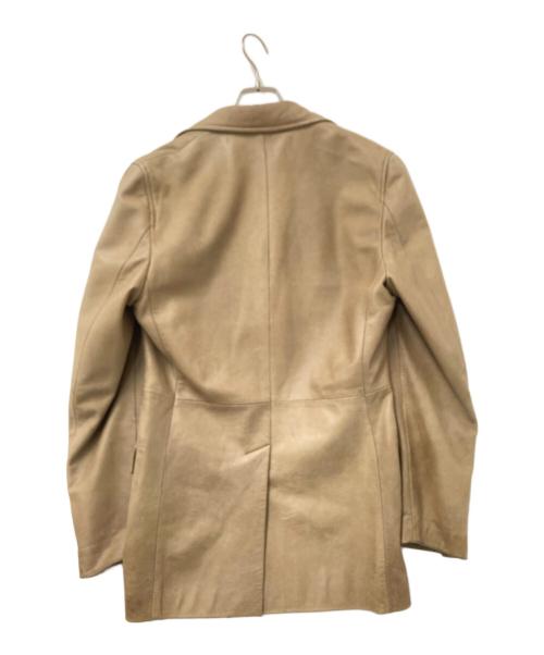 DOLCE & GABBANA（ドルチェ＆ガッバーナ）DOLCE & GABBANA (ドルチェ＆ガッバーナ) レザーテーラードジャケット ベージュ サイズ:46の古着・服飾アイテム