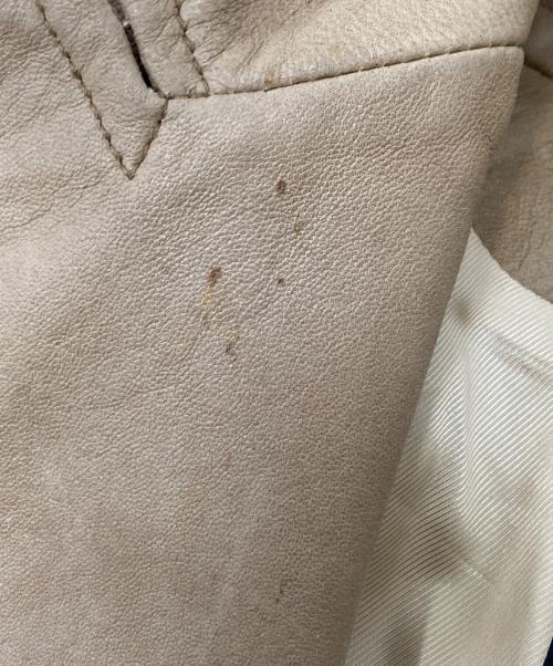 DOLCE & GABBANA（ドルチェ＆ガッバーナ）DOLCE & GABBANA (ドルチェ＆ガッバーナ) レザーテーラードジャケット ベージュ サイズ:46の古着・服飾アイテム