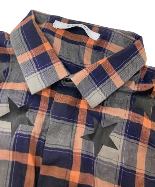 GIVENCHY（ジバンシィ）GIVENCHY (ジバンシィ) チェックシャツ ネイビー×オレンジ サイズ:41の古着・服飾アイテム