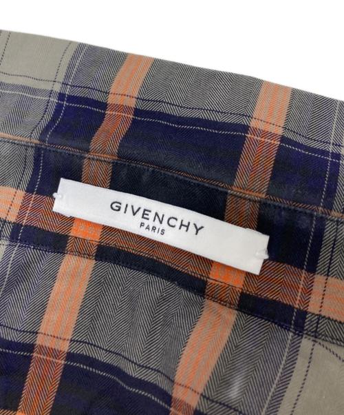 GIVENCHY（ジバンシィ）GIVENCHY (ジバンシィ) チェックシャツ ネイビー×オレンジ サイズ:41の古着・服飾アイテム