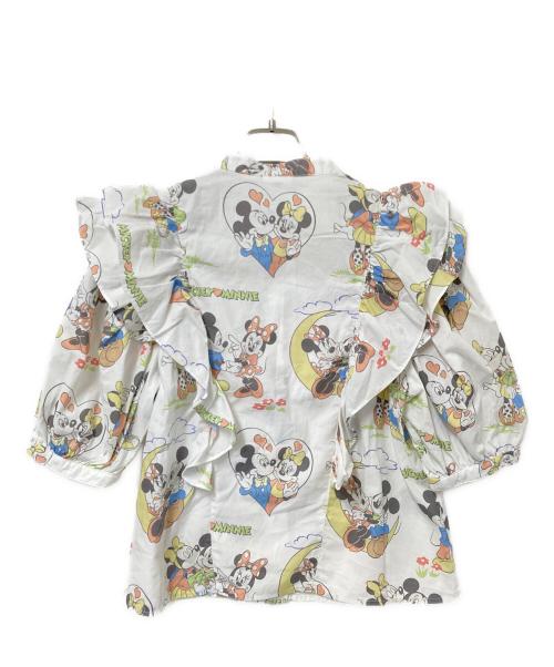 moussy（マウジー）moussy (マウジー) DISNEY (ディズニー) MD RUFFLE ブラウス ホワイト サイズ:Fの古着・服飾アイテム