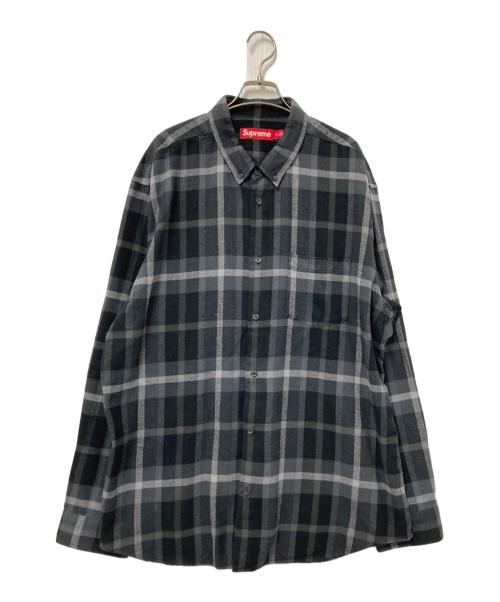 SUPREME（シュプリーム）SUPREME (シュプリーム) Plaid Flannel Shirt ブラック×グレー サイズ:XLの古着・服飾アイテム
