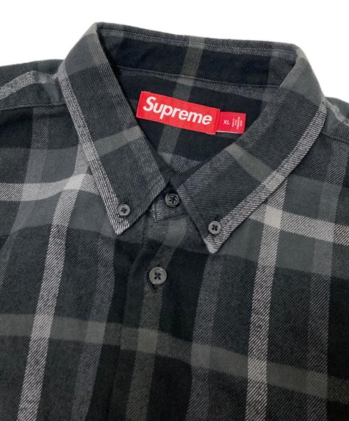 SUPREME（シュプリーム）SUPREME (シュプリーム) Plaid Flannel Shirt ブラック×グレー サイズ:XLの古着・服飾アイテム