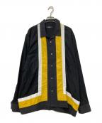 glambグラム）の古着「ペイズリーラインシャツ」｜ブラック