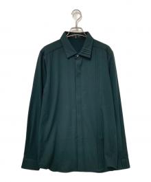 NO ID.（ノーアイディー）の古着「フライフロントアシンメトリーピンタックSH」｜グリーン