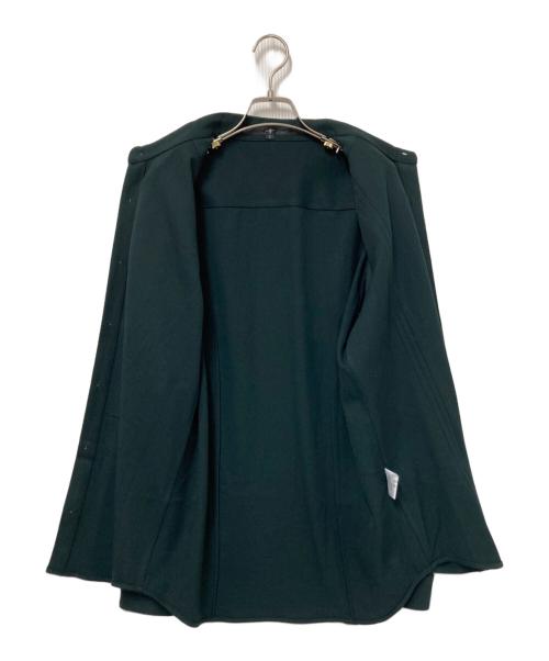 NO ID.（ノーアイディー）NO ID. (ノーアイディー) フライフロントアシンメトリーピンタックSH グリーン サイズ:2の古着・服飾アイテム