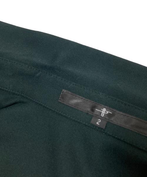 NO ID.（ノーアイディー）NO ID. (ノーアイディー) フライフロントアシンメトリーピンタックSH グリーン サイズ:2の古着・服飾アイテム