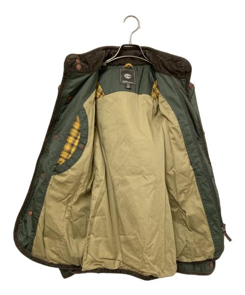 Timberland（ティンバーランド）Timberland (ティンバーランド) レザー切替キルティングジャケット オリーブ×ブラウン サイズ:Sの古着・服飾アイテム