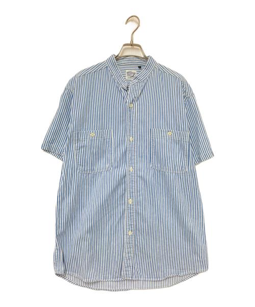 orSlow（オアスロウ）orSlow (オアスロウ) バンドカラーストライプシャツ ブルー×ホワイト サイズ:2の古着・服飾アイテム