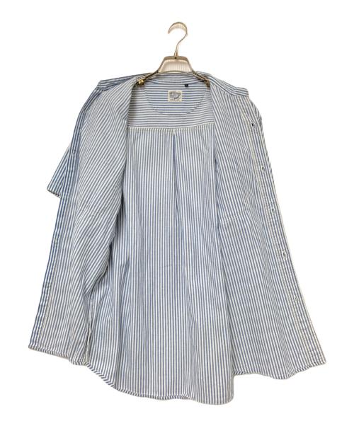 orSlow（オアスロウ）orSlow (オアスロウ) バンドカラーストライプシャツ ブルー×ホワイト サイズ:2の古着・服飾アイテム