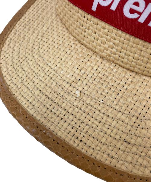 SUPREME（シュプリーム）SUPREME (シュプリーム) Raffia Camp Cap アイボリー×レッドの古着・服飾アイテム