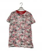 USEDユーズド）の古着「80‘S総柄Tシャツ」｜レッド×ホワイト