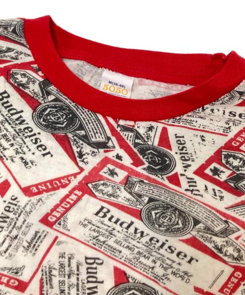 USED（ユーズド）USED (ユーズド) 80‘S総柄Tシャツ レッド×ホワイト サイズ:Mの古着・服飾アイテム