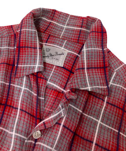 Sandy mac Donald（サンディマクドナルド）Sandy mac Donald (サンディマクドナルド) 60-70‘Sチェックシャツ レッド×グレー サイズ:Mの古着・服飾アイテム