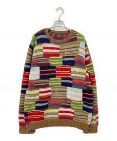 中古・古着通販】Name. (ネーム) PATCHWORK KNIT SWEATER ブラック