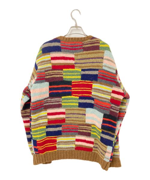 BEAMS+（ビームスプラス）BEAMS+ (ビームスプラス) Crew Hand Knit Patchwork マルチカラー サイズ:Lの古着・服飾アイテム
