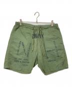 NEIGHBORHOODネイバーフッド）の古着「ステンシルプリントショートパンツ」｜グリーン